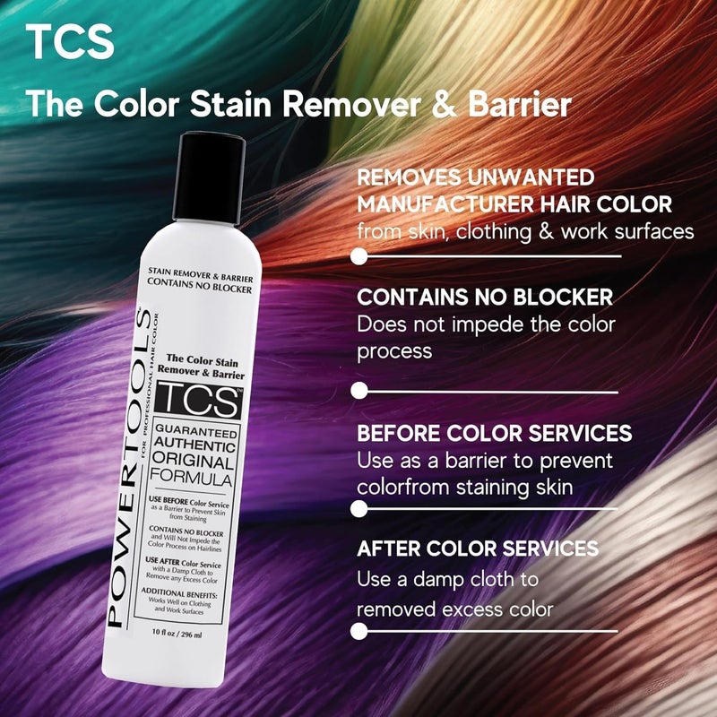 Power Tools TCS, The Original Color Stain Remover 10 oz | Shake Well & Apply Prior To Hair Color As A Barrier | Does Not Interfere With Color Process (2) - Image 2